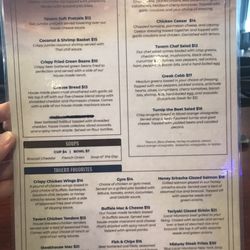 Midway Tavern - Front of menu 9/10/23