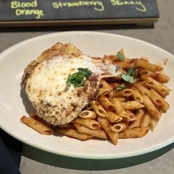 BJ's Restaurant & Brewhouse - Chicken Parmesan Crusted Chicken with Penne pasta - Pizza Near Me - Fort Myers, Florida BJ's Restaurant & Brewhouse - Chicken Parmesan Crusted Chicken with Penne pasta - Pizza Near Me - Fort Myers, Florida
