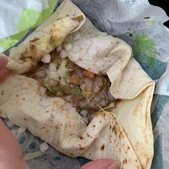 Taco Bell - This fresco bean burrito was covered in bits of cheese? - Fast Food Near Me - Springfield, Oregon