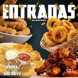 Santa Diabla - Licking finger Entrees! Onion Rings, Cheese fingers, wings and Fried Plaintain a Colombian delicacy