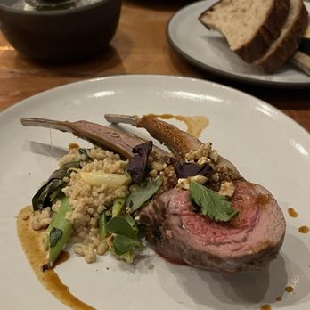 Coquine - Lamb with couscous and fresh snap peas - New American Near Me - Portland, Oregon
