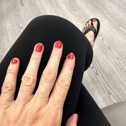 Red jelly mani and pedi Red jelly mani and pedi