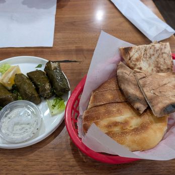 Truva Mediterranean Grill - Dolmas and accompanying bread - Mediterranean Near Me - Pleasanton, California Truva Mediterranean Grill - Dolmas and accompanying bread - Mediterranean Near Me - Pleasanton, California