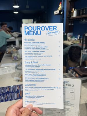 Menu photo 7 Drip Studio Honolulu, HI