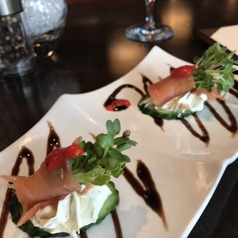 Hideaway Steakhouse - They brought us a complimentary amuse-bouche with radish greens and marscapone cheese. - Steakhouses Near Me - Westminster, Colorado