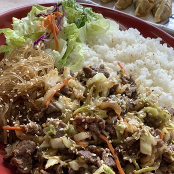 Koko Lunchbox - Fresh Sweet Bulgogi Beef, perfect glass noodles, crisp lettuce; potstickers have some crunch - Korean Near Me - Provo, Utah Koko Lunchbox - Fresh Sweet Bulgogi Beef, perfect glass noodles, crisp lettuce; potstickers have some crunch - Korean Near Me - Provo, Utah