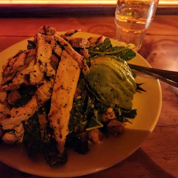 Carroll Place - Kale Caesar salad with grilled chicken and avocado - Italian Near Me - New York, New York Carroll Place - Kale Caesar salad with grilled chicken and avocado - Italian Near Me - New York, New York