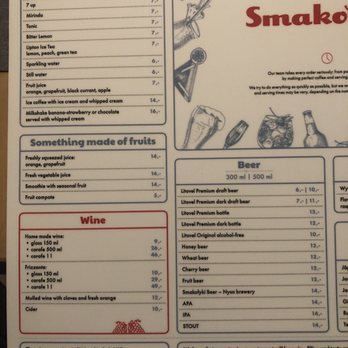 Smakołyki - First half of drink menu - Polish Near Me - Kraków, Massachusetts