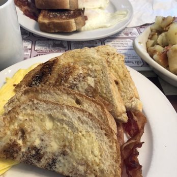 Brown Cow Restaurant - Eggs bacon homemade toast home fries. :-) - Breakfast & Brunch Near Me - Newport, Vermont