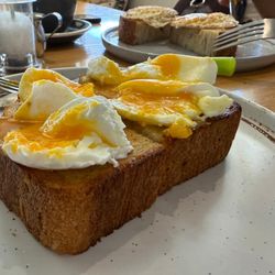 Albion Canteen - Free range poached eggs on toast.