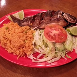 El Manzanillo Mexican Restaurant & Bar - $11.25 - Mojarra Frita - 3 Stars - I give up on Mexican an whole tilapia. They are always too small. Tilapia get much bigger!