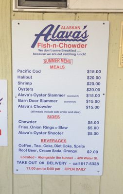 Menu photo 5 Alava's Fish-n-Chowder Ketchikan, AK