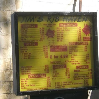 Jim's Rib Haven - The menu - Barbeque Near Me - Omaha, Nebraska Jim's Rib Haven - The menu - Barbeque Near Me - Omaha, Nebraska