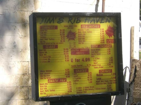 Menu photo 2 Jim's Rib Haven Omaha, NE