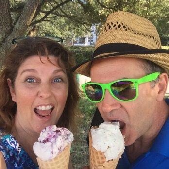 Blue Cow Ice Cream - Goat cheese w/ blueberry swirl and my husband got the lemon poppy - Ice Cream & Frozen Yogurt Near Me - Virginia Beach, Virginia Blue Cow Ice Cream - Goat cheese w/ blueberry swirl and my husband got the lemon poppy - Ice Cream & Frozen Yogurt Near Me - Virginia Beach, Virginia