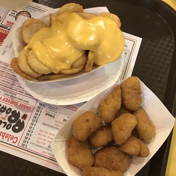 Roll-N-Roaster - Cheese fries and corn fritters - American Near Me - Brooklyn, New York Roll-N-Roaster - Cheese fries and corn fritters - American Near Me - Brooklyn, New York
