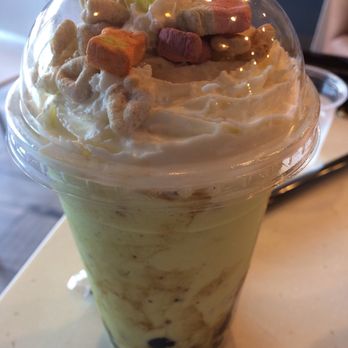 Bounce Boba Lounge - Grasshopper contains lucky charms and pistachios - Juice Bars & Smoothies Near Me - Northridge, California