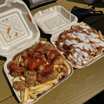 Hangry Moon's - Popcorn chicken meal and buffalo chicken fries - Chicken Shop Near Me - Los Angeles, California