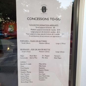 Penn Theatre - Concession menu available Fridays and Saturdays 6-730pm - Cinema Near Me - Plymouth, Michigan