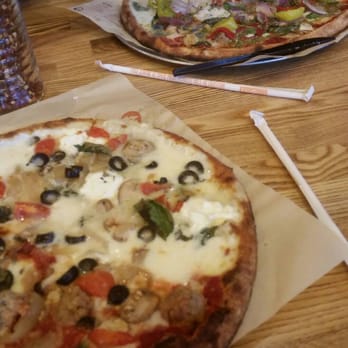 Blaze Pizza - Half cream half spicy red! - Pizza Near Me - Orlando, Florida Blaze Pizza - Half cream half spicy red! - Pizza Near Me - Orlando, Florida