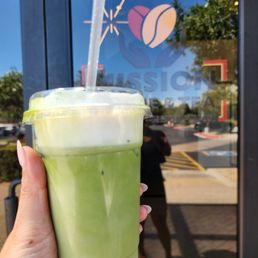 Raspberry matcha with cold foam Raspberry matcha with cold foam