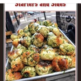 What is advertised as garlic knots with cheese What is advertised as garlic knots with cheese