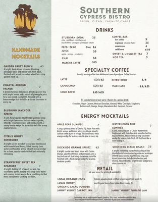 Menu photo 7 Southern Cypress Bistro Grant-Valkaria, FL
