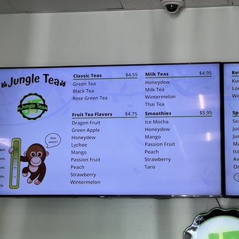 Jungle Tea - Menu as of 7/14/22 - Coffee & Tea Near Me - San Diego, California Jungle Tea - Menu as of 7/14/22 - Coffee & Tea Near Me - San Diego, California