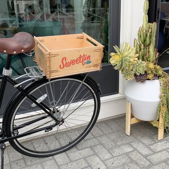 Sweetfin Poke Del Mar - Cute signage on the bike - Poke Near Me - San Diego, California