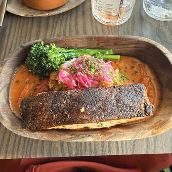 LATHA - Salmon with this grits/rice & and broccolini - African Near Me - Phoenix, Arizona