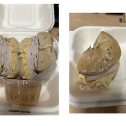 Bagel Union - The Rachael: Turkey pastrami, emmentaler, coleslaw and 1000 island on caraway seed bagel.