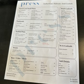 Press Pizza & Pasta - Menu 5/29/23 - Cocktail Bars Near Me - St. Louis, Missouri Press Pizza & Pasta - Menu 5/29/23 - Cocktail Bars Near Me - St. Louis, Missouri