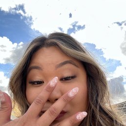 Birthday cloud nails!! Chloe free handed this!! Birthday cloud nails!! Chloe free handed this!!