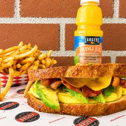 BRONX Sandwich - New Breakfast Menu - Egg bacon avo cheese on grilled sourdough