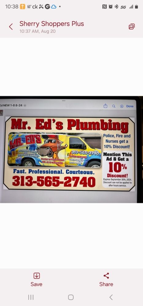 Slide of Mr Ed's Sewer Cleaning Service