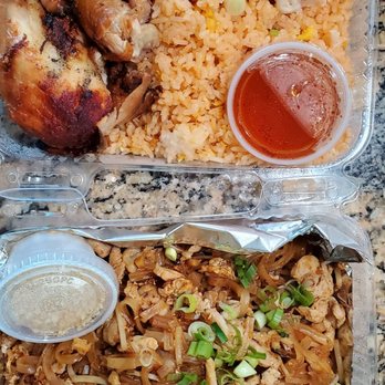 Thai Original BBQ - S1 bbq chicken (above) and chicken pad thai - Thai Near Me - Cerritos, California Thai Original BBQ - S1 bbq chicken (above) and chicken pad thai - Thai Near Me - Cerritos, California