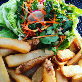 Ye Olde Durty Bird - Falafel patty w a lettuce wrap & fries - American Near Me - Toledo, Ohio Ye Olde Durty Bird - Falafel patty w a lettuce wrap & fries - American Near Me - Toledo, Ohio