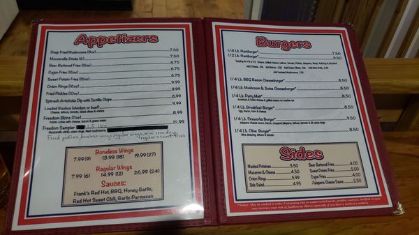 Menu photo 3 freedom bar and grill Lawrence, MI Menu photo 3 freedom bar and grill Lawrence, MI