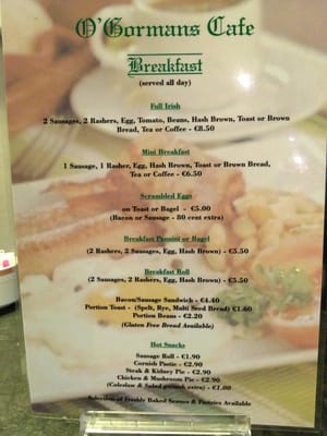 Menu photo 2 O'Gormans Cafe Clonmel, TA Menu photo 2 O'Gormans Cafe Clonmel, TA