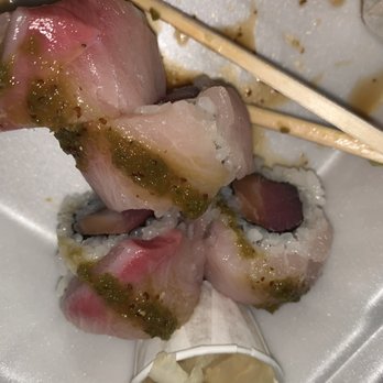 Toshi 1.0 - Neptune roll, full of trash fish topped in subtle jalapeño sauce - Japanese Near Me - Atascadero, California Toshi 1.0 - Neptune roll, full of trash fish topped in subtle jalapeño sauce - Japanese Near Me - Atascadero, California