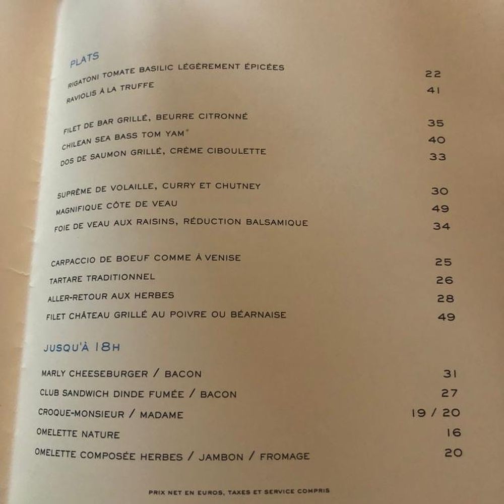 Le Café Marly - Menu - French Near Me - Paris, 75 Le Café Marly - Menu - French Near Me - Paris, 75