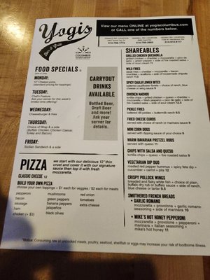 Menu photo 6 Yogi's Bar & Grill Dublin, OH