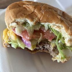 Bearski’s Pub & Eatery - The most flavorful, juicy and cooked to perfection cheese burger, lettuce tomato and onion. So delicious!