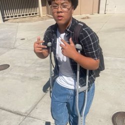 Los Banos High School - Student during passing period