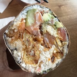 Soft Shell Crab and added Salmon