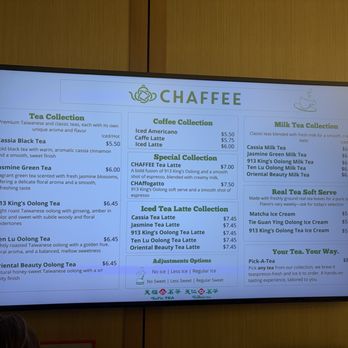 Chaffee - Menu - Tea Rooms Near Me - Temple City, California