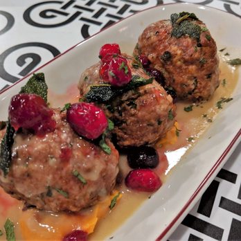 7th & Carson - 7th & Carson 11/01/19: "Stove Top" Turkey Meatballs – Sweet Potato, Cranberry Drizzle - New American Near Me - Las Vegas, Nevada