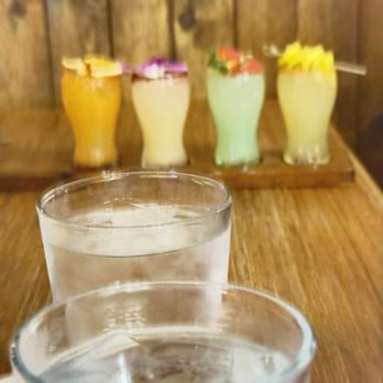 Los Molcajetes Bar & Grill - A flight of margaritas: papaya, apple, leches, soursop flavors - Mexican Near Me - Santa Rosa, California Los Molcajetes Bar & Grill - A flight of margaritas: papaya, apple, leches, soursop flavors - Mexican Near Me - Santa Rosa, California