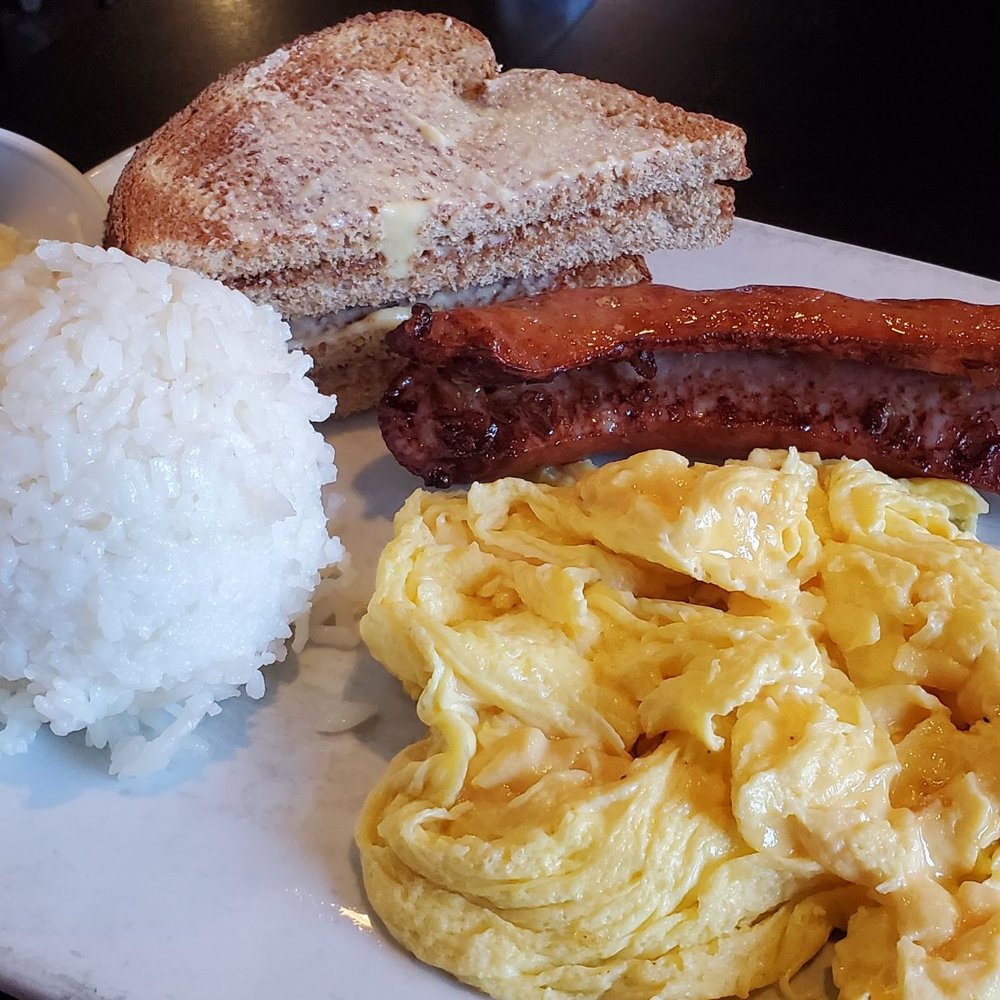 Break Your Fast - Chicken Apple Sausage, Three Eggs, Rice, and Toast - American Near Me - Union City, California Break Your Fast - Chicken Apple Sausage, Three Eggs, Rice, and Toast - American Near Me - Union City, California