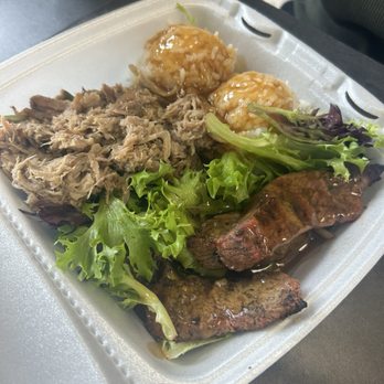 Maui Bus Stop - Regular plate (Teriyaki steak & pork) - Hawaiian Near Me - Fort Walton Beach, Florida Maui Bus Stop - Regular plate (Teriyaki steak & pork) - Hawaiian Near Me - Fort Walton Beach, Florida